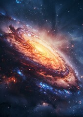 Wall Mural - galaxy and sky wallpaper and cosmic nebula. generative ai