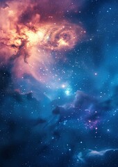 Wall Mural - galaxy and sky wallpaper and cosmic nebula. generative ai