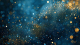 Fototapeta Kosmos - Glittering Blue Particles, Abstract Cosmic Style, Dream and Fantasy Concept, Great for Album Covers, Festive Event Backgrounds, Digital Art Projects.