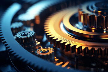 Abstract gear wheel mechanism background, machine and engineering tool equipment technology