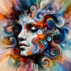 Wall Mural - abstract fractal background face