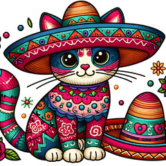 mexican sombrero cat