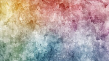 Wall Mural - A panoramic abstract watercolor texture on paper, displaying a blend of various colors in a spontaneous and organic pattern, ideal for a background banner.