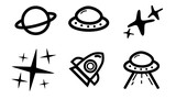 Fototapeta Paryż - illustration of a set of space symbols