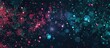 The dark space resembles a galaxy filled with countless astronomical objects, creating a mesmerizing pattern of electric blue, magenta, and carmine stars