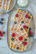 Fresh homemade brussels waffles with berries 
