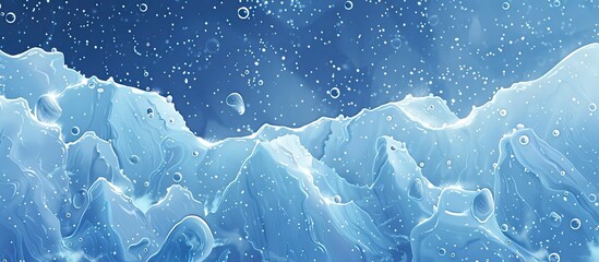 Canvas Print - A closeup of a piece of electric blue ice with bubbles floating to the surface, showcasing the natural landscape of an ice cap. This stunning image reflects the science of our fluid world