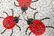 Ladybug mosaic in decorative art tiles