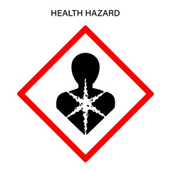 Canvas Print - Health hazard warning sign vector. Globally harmonized system hazard pictograms symbol. Warning symbol GHS icon.