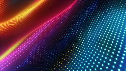 Wall Mural - Neon futuristic flashes on black background. Motion light lines backdrop. For banner, postcard, illustration. Created with generative AI tools