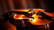 © stocksbyrs - The strings and bow of a violin in closeup, with a blurred background of sheet music