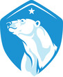 Polar Bear Head in the Shield Logo Design