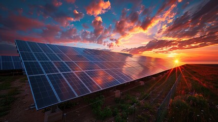 Wall Mural - photovoltaic panels on a factory roof