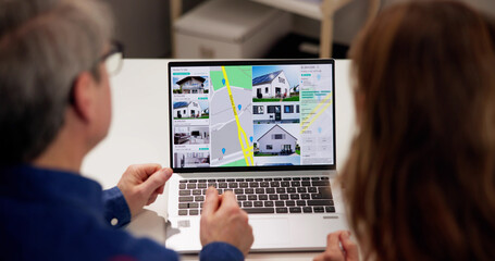 Poster - Couple Family Searching Real Estate Property