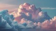 A soft and adorable backdrop of fluffy clouds in pastel colors, beautifully recreated in three dimensions, providing plenty of room for advertising