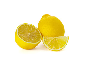 Wall Mural - Lemon isolated on white background. Lemon fruit Clipping Path. 