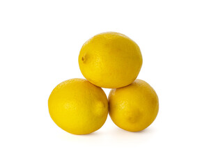 Wall Mural - Lemon isolated on white background. Lemon fruit Clipping Path. 