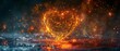 Heart shape engulfed in electric sparks texture