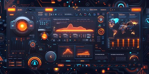 Poster - Innovative Digital Interface Design Elements Showcasing Smart Data Visualization and Intelligent User Experience
