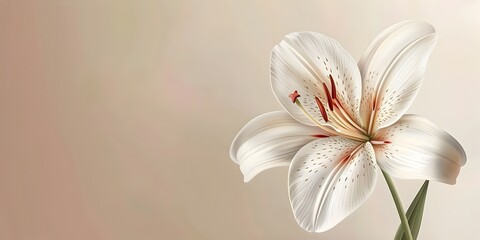 Poster - Delicate Beauty of a White Lily Capturing the Subtle Interplay of Light and Shadow on the Petals