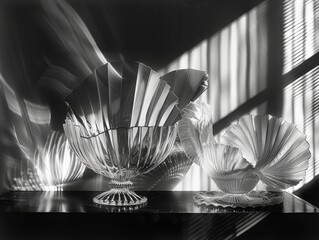 Poster - photogram art shadows and light creating abstract shapes