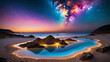 cosmic beach sunset reflection