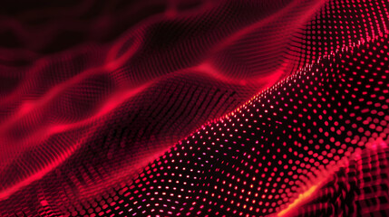 red wave glow on dark background: abstract vector illustration with light lines and patterns for web