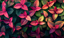 A Vibrant Plant With Leaves In Shades Of Pink, Generative AI 