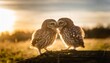 little owl kissing