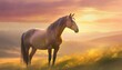 fantasy illustration of a wild horse digital art style wallpaper background
