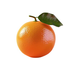 Wall Mural - An orange with a leaf on a Transparent Background