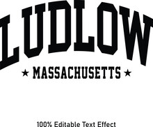 Ludlow Text Effect Vector. Editable College T-shirt Design Printable Text Effect Vector