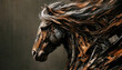 horse head on a wooden background