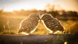 little owl kissing