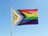 Fototapeta Miasto - The Intersex-Inclusive Pride Progress Flag  This flag was designed to celebrate diversity and inclusion for everyone in the LGBTQI+ (lesbian, gay, bisexual, transgender, queer, and intersex) community