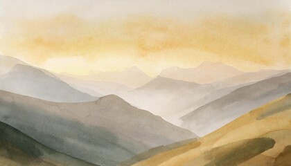 Wall Mural - abstract watercolor illustration of mountains landscape
