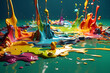 3D rendor colorful paints