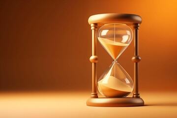 Sand Clock Isolated on Sand Background. Generative AI