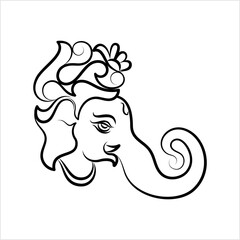 Wall Mural - Ganesha The Lord Of Wisdom Calligraphic Style M_2103006