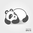 Cute little panda. Simple flat icon