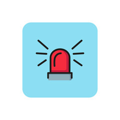 Sticker - Line icon of flasher light. Police, emergency, siren. Warning sights concept. Can be used for signboards, web icons, pictograms