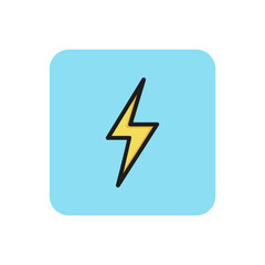 Canvas Print - Line icon of high voltage symbol. Electricity, power, lightning. Energy symbol. Can be used for pictograms, web icons, buttons