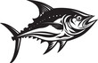 Sea Song Stylish Tuna Fish Design Coastal Cascade Vector Tuna Icon