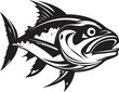 Marine Mirage Stylish Tuna Fish Lineart Sea Sculpture Graceful Tuna Emblem