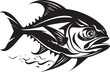 Coral Cadence Tuna Fish Lineart Emblem Oceanic Overture Vector Tuna Logo