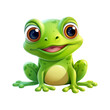 cartoon frog looking isolated on white