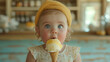 picture of baby enjoy popcicle ice ream 