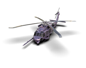 Wall Mural - Helicopter isolated on background. 3d rendering - illustration