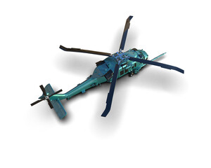 Wall Mural - Helicopter isolated on background. 3d rendering - illustration