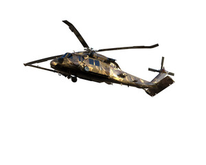 Wall Mural - Helicopter isolated on background. 3d rendering - illustration